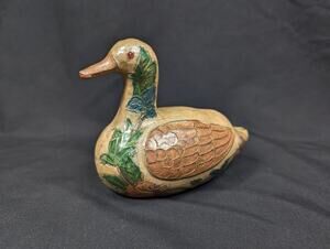 Vintage Chinese Cloisonné Enamel Duck Decorative Figurine MidCentury Collecitble